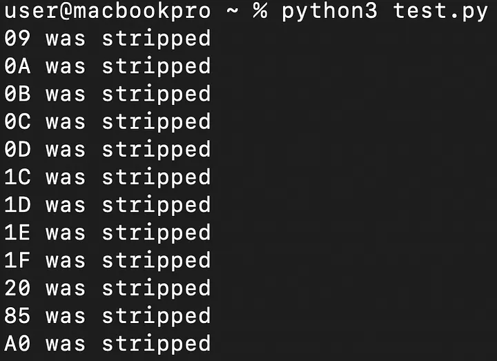Running the whitespace fuzzing script